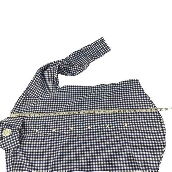 Mens Brooks Brothers Non-Iron Long Sleeve Button Up Shirt Size 15-33 Blue Check - Picture 4 of 7